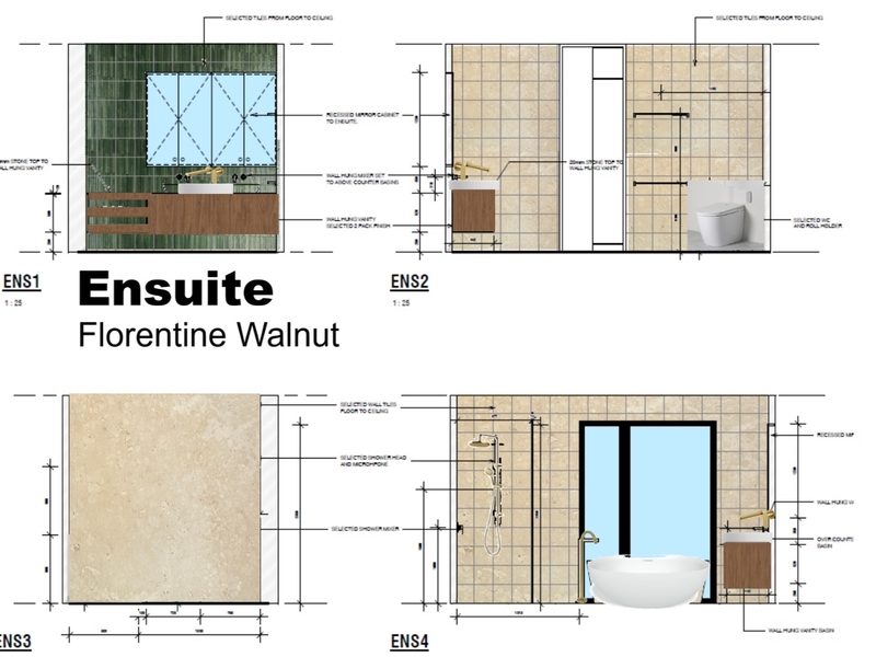 Ensuite View Mock Up - Florentine Walnut Mood Board by Cobblestone Studios on Style Sourcebook