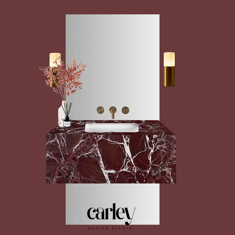 Powder Room Mood Board - Red Marble Mood Board by Carley Design Studio on Style Sourcebook