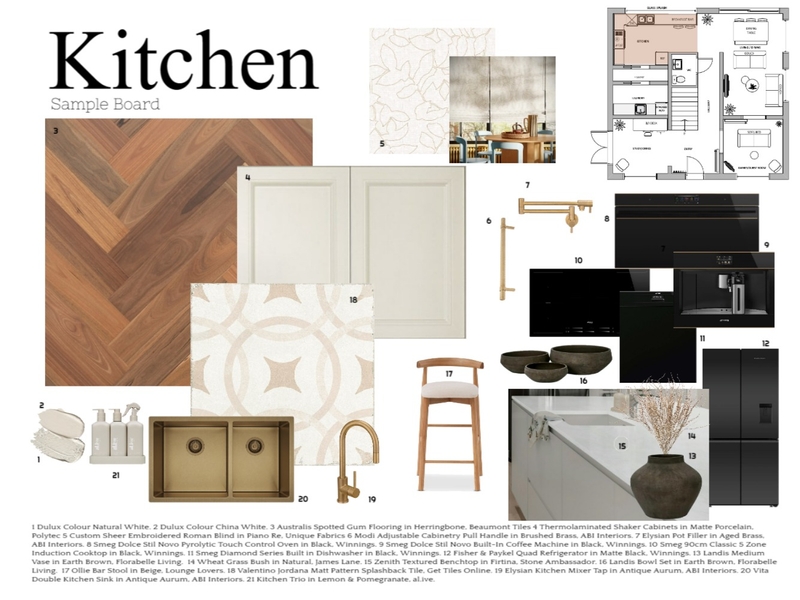Assignment 9 Kitchen Sample Board Mood Board by Ivy Style on Style Sourcebook