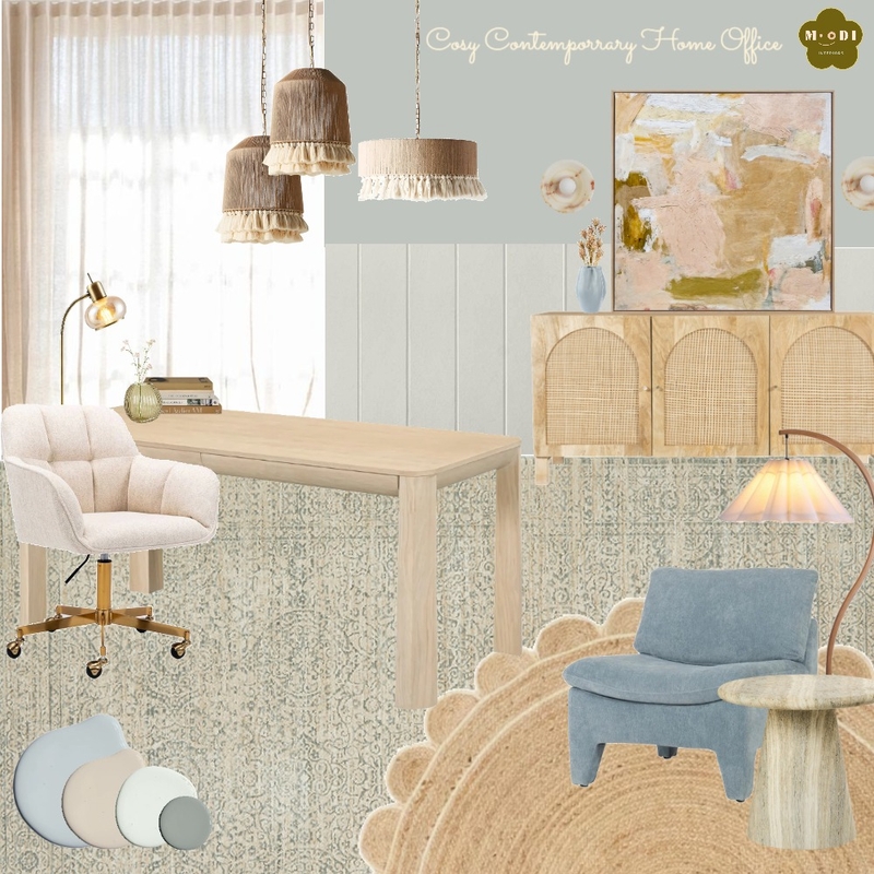 Cosy Contemporary Home Office Mood Board by Moodi Interiors on Style Sourcebook