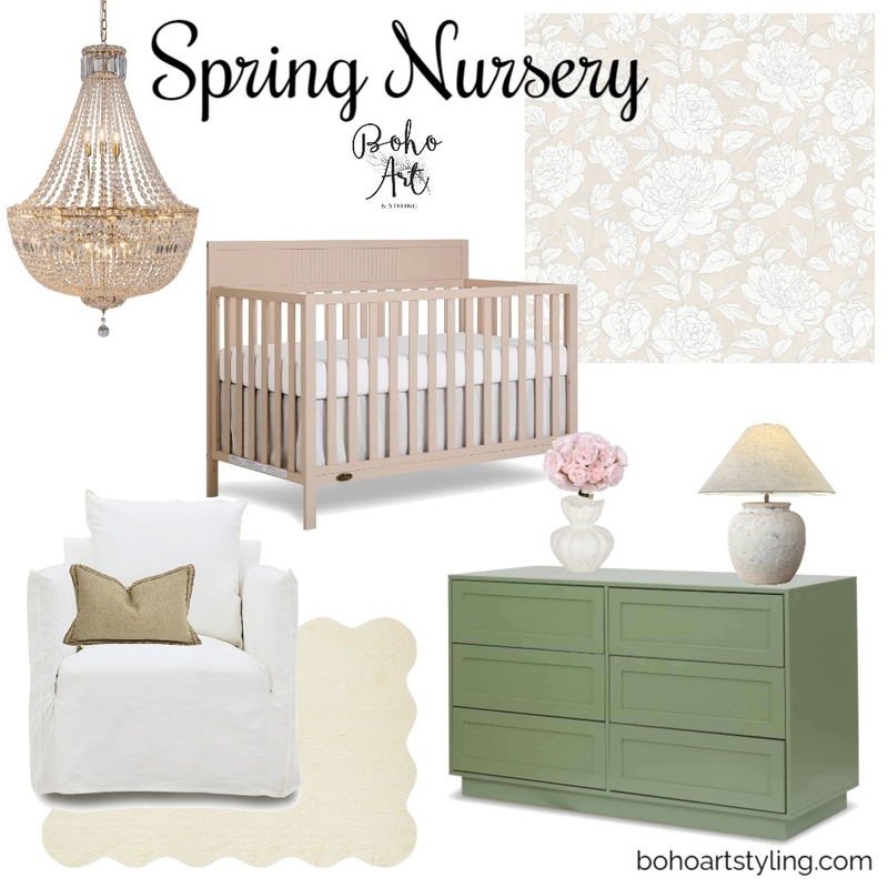 Spring Nursery Mood Board by Boho Art & Styling on Style Sourcebook