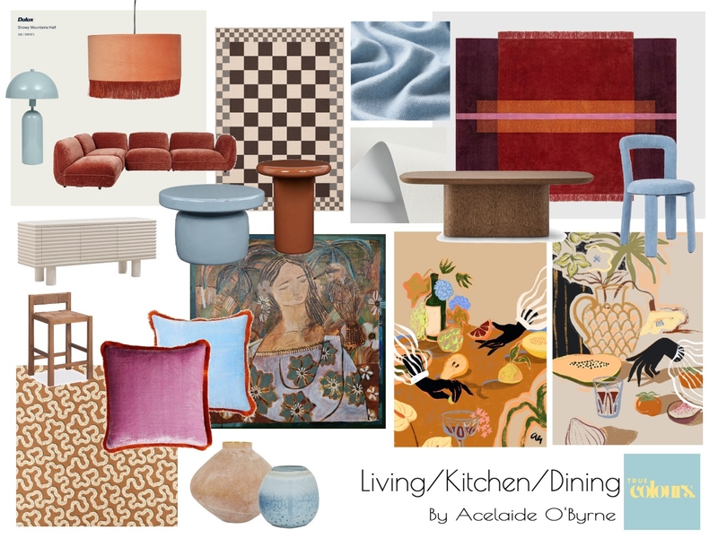 Living/Dining - Assessment 2 Interior Design Mood Board by addieobyrne