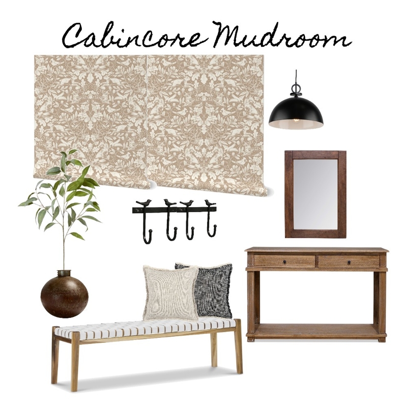 Cabincore Mudroom Interior Design Mood Board by Janiel