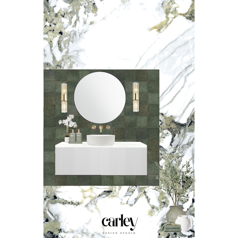 Jade Marble Tile Bathroom 1 Mood Board by Carley Design Studio on Style Sourcebook