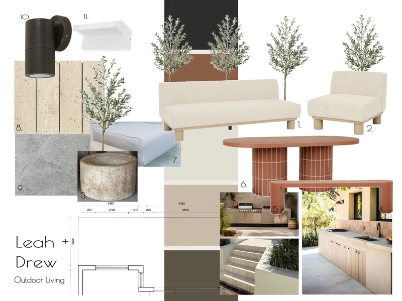 Leah + Drew outdoor area Interior Design Mood Board by Kate De Lorenzo