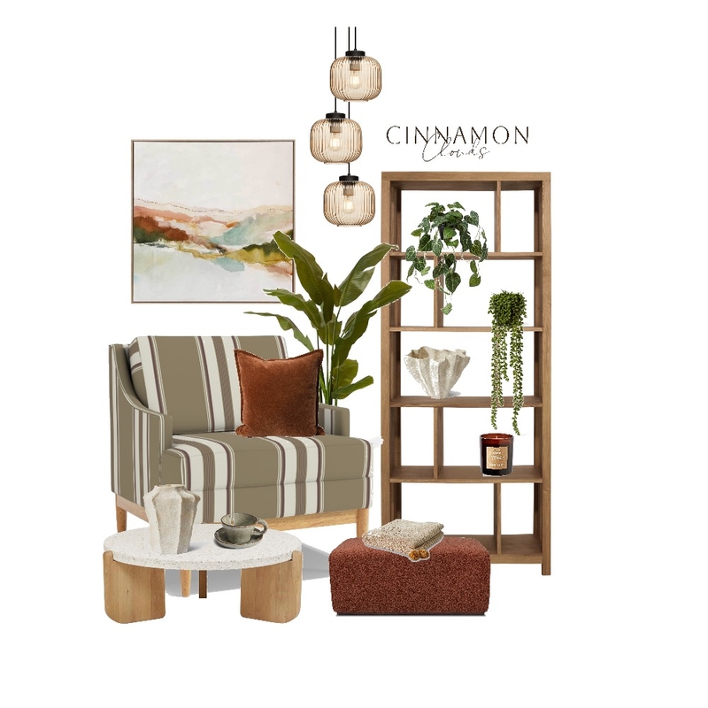 Ticking Stripe Mood Board by Cinnamon Clouds on Style Sourcebook