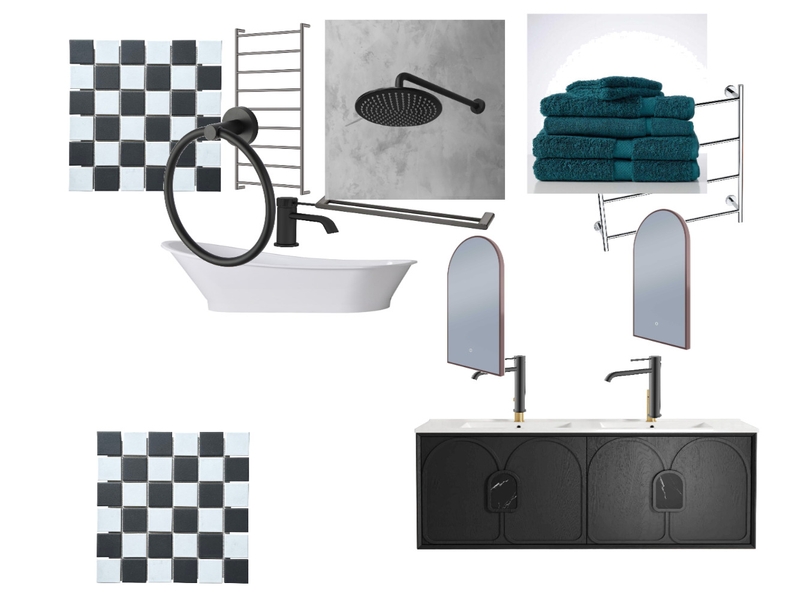 B&W Bathroom Mood Board by Annette S.  M.. Interior design on Style Sourcebook