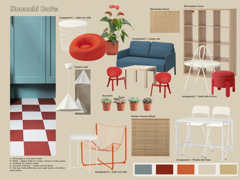 Noonchi Cafe Interior Design Mood Board by iamnina1123
