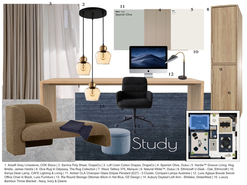 Study Interior Design Mood Board by thebeafactor