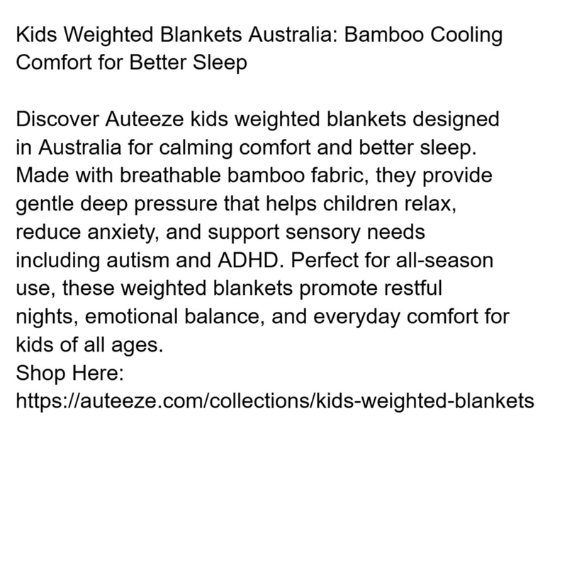 Kids Weighted Blankets Australia – Bamboo Cooling Comfort for Better Sleep Interior Design Mood Board by Auteeze