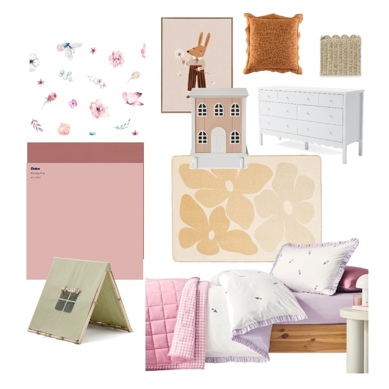 Allie bedroom Interior Design Mood Board by nicoleruxton