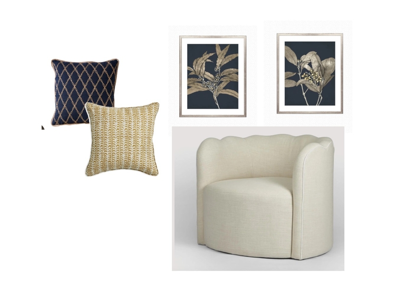Upstairs Guest Room Interior Design Mood Board by Redesign and Styled