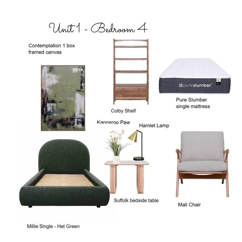 Mittagong - Unit 1 - Bedroom 4 Mood Board by elenaz@ozdesign.com.au on Style Sourcebook