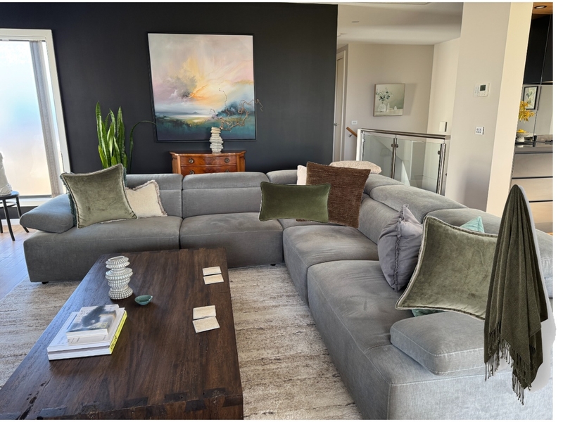 Living Room -  Green and Neutral tones Mood Board by Tracey Tilbury on Style Sourcebook