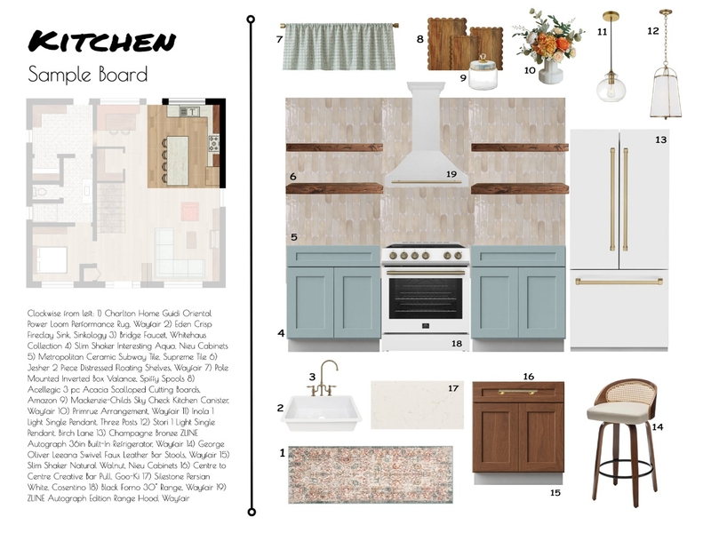 Kitchen Sample Board Interior Design Mood Board by JaydeInteriors