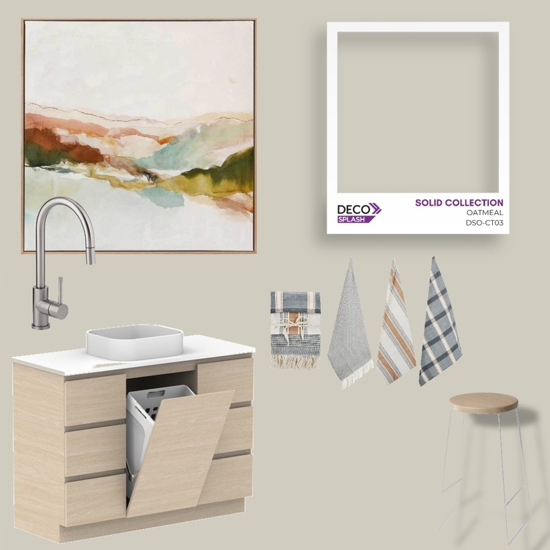DecoSplash, Solid Colour Collection Oatmeal, Laundry Mood Board by DECO Australia on Style Sourcebook