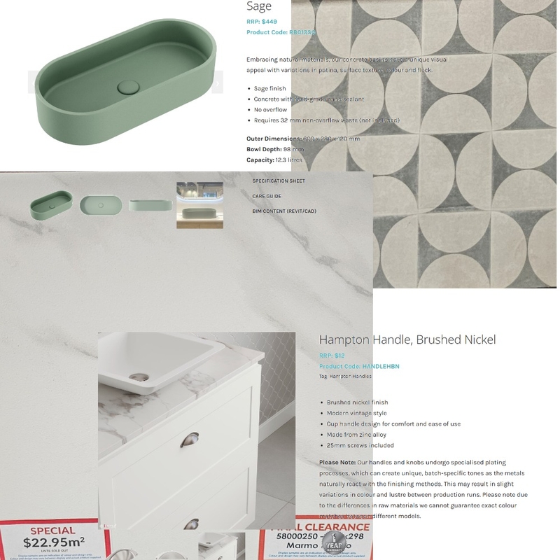 white marble and green feature tile Interior Design Mood Board by shaggazza