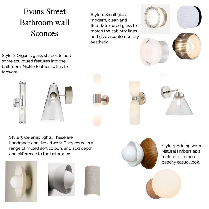 Evans St Bathroom lights concepts Interior Design Mood Board by KETCH Interiors Evans St Bathroom lights concepts Interior Design Mood Board by KETCH Interiors