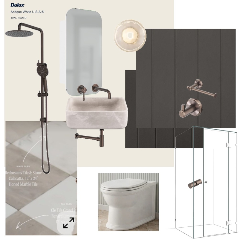 Mini Ensuite Mood Board by meganwilsonaus@outlook.com on Style Sourcebook