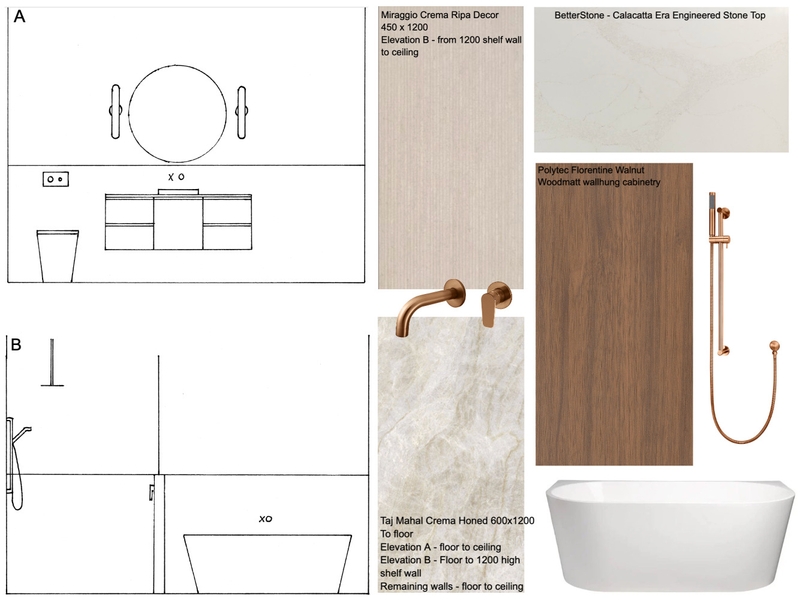 Managan - Bathroom Board Interior Design Mood Board by Styled Interior Design