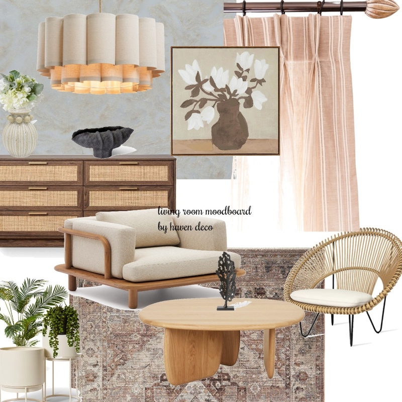 living room moodboard by Haven Deco style Mood Board by Ampaire on Style Sourcebook