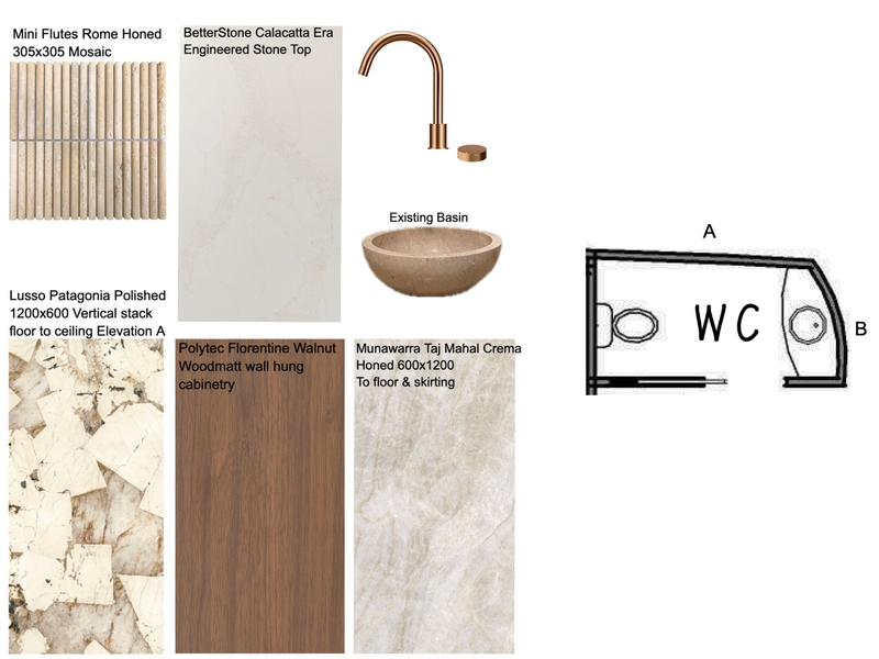 Mangan - WC Board Interior Design Mood Board by Styled Interior Design