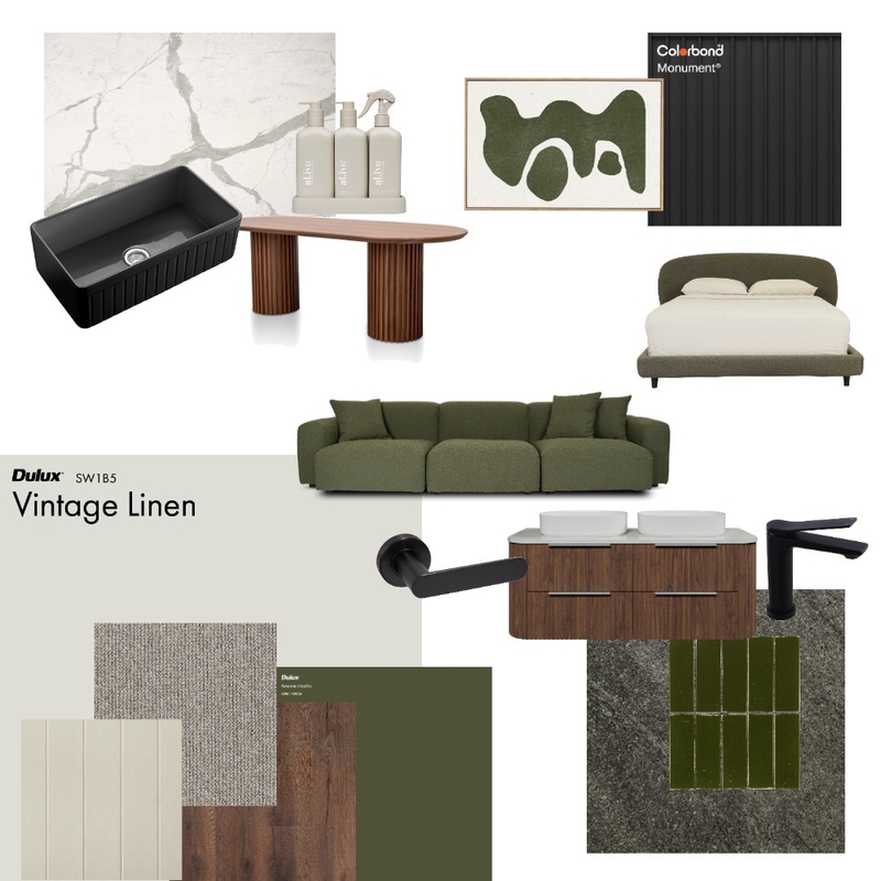 SAT Green modern style Mood Board by jadabsymes@gmail.com on Style Sourcebook