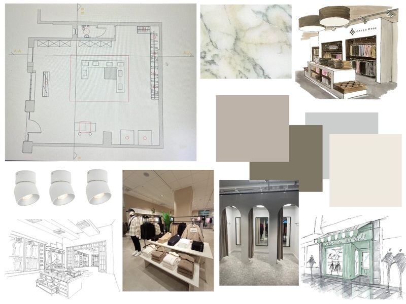 clothing shop Interior Design Mood Board by Katerinakaryda