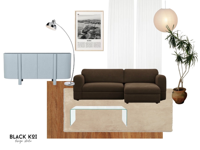 SAFFI - Lounge Room Interior Design Mood Board by Black Koi Design Studio