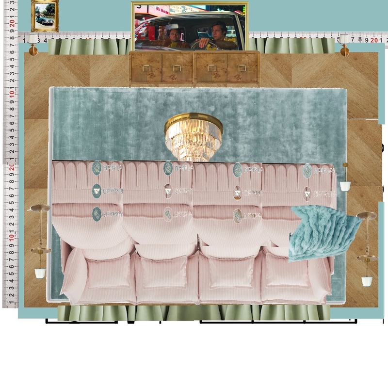 Cinema Blue Colour Drench Interior Design Mood Board by dl2407
