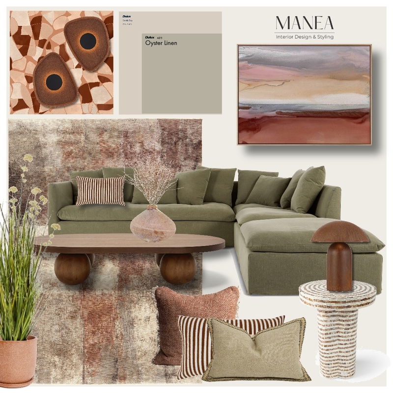 Warm Living Mood Board by Manea Interior Design & Styling on Style Sourcebook