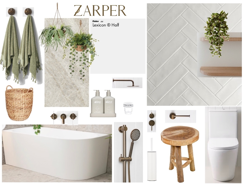 Bathroom Interior Design Mood Board by Zarper Interiors Bathroom Interior Design Mood Board by Zarper Interiors
