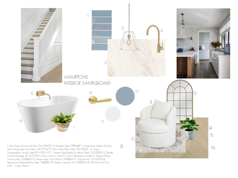 HAMPTONS - INTERIOR SAMPLE BOARD Interior Design Mood Board by bsschwh@bunnings.com.au