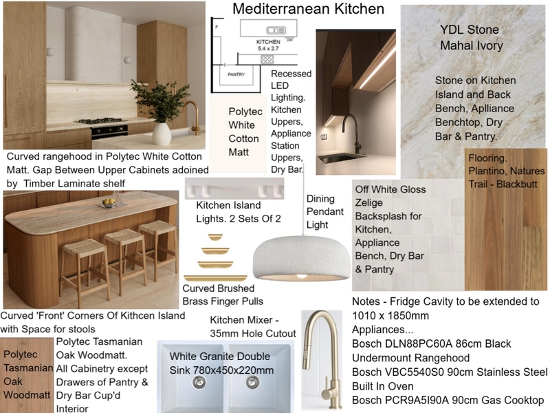 Mary & Sean Kitchen Interior Design Mood Board by staged design
