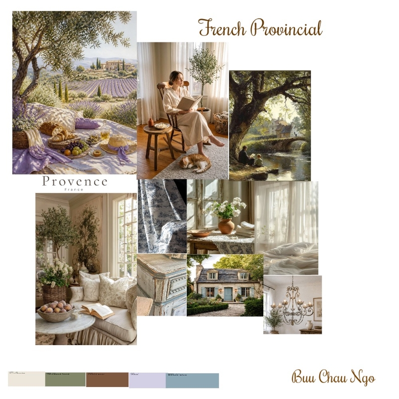 French Provincial Mood board Interior Design Mood Board by Ngo