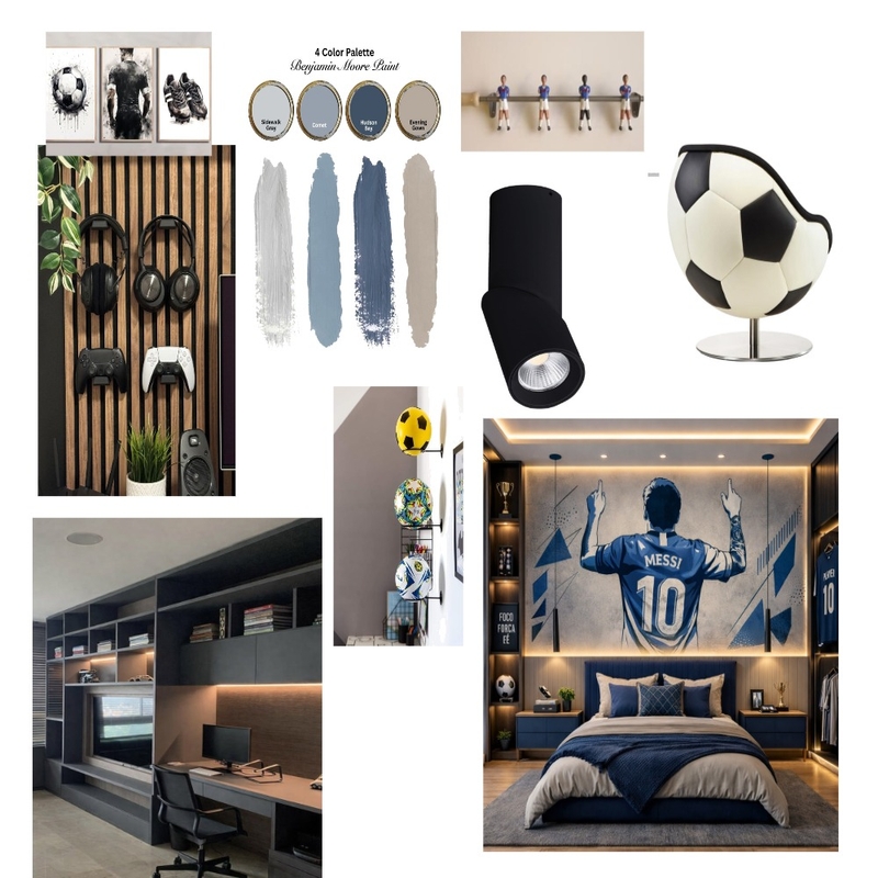 Habitación adolescente Messi Mood Board by Monica Hernando on Style Sourcebook