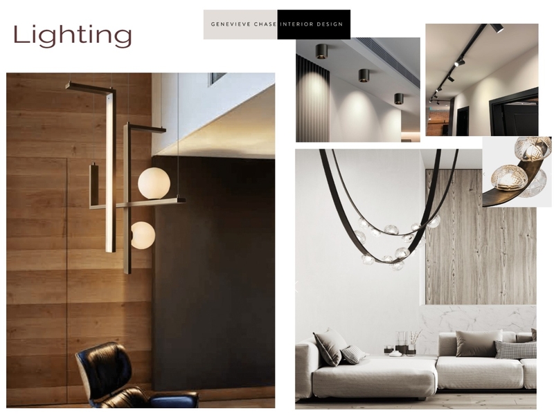 Project DM Lighting Ideas Mood Board by Genevieve Chase Interior Design on Style Sourcebook