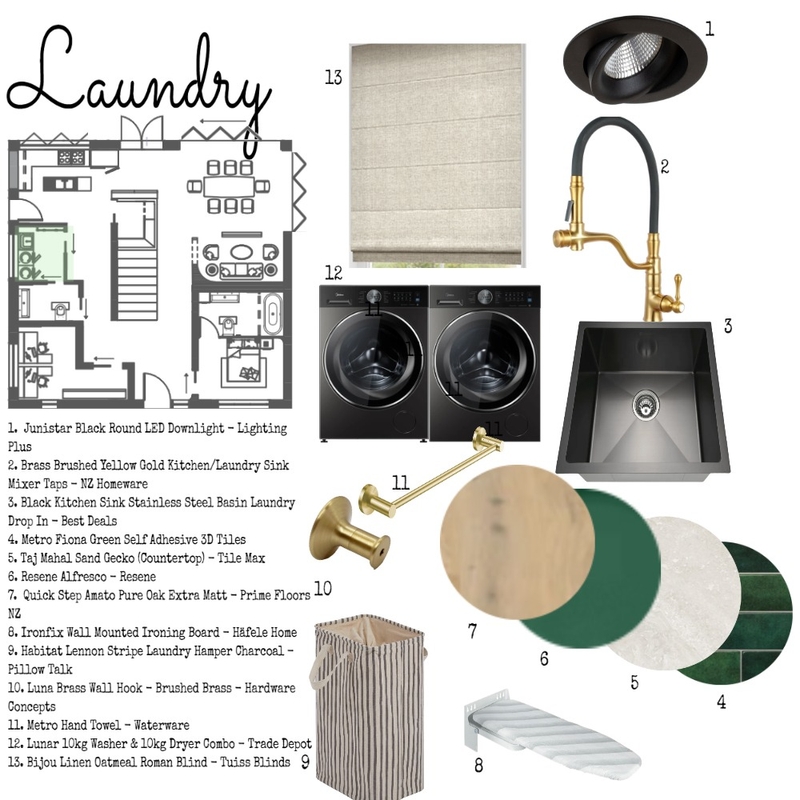 Mood Board Module 9 - Laundry Interior Design Mood Board by goodall.edit.design