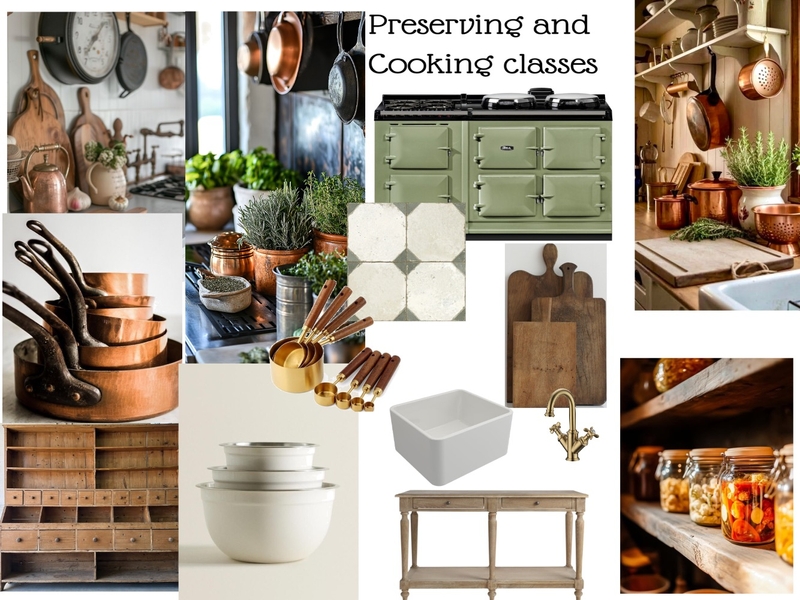 Cooking classes and Preserving Interior Design Mood Board by otjiwa@gmail.com