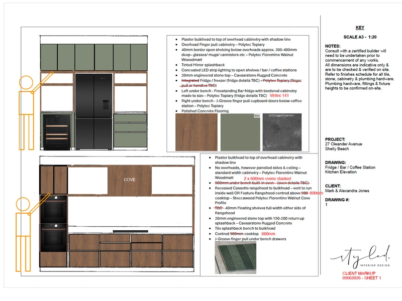 Jones Kitchen Elevation Interior Design Mood Board by Styled Interior Design