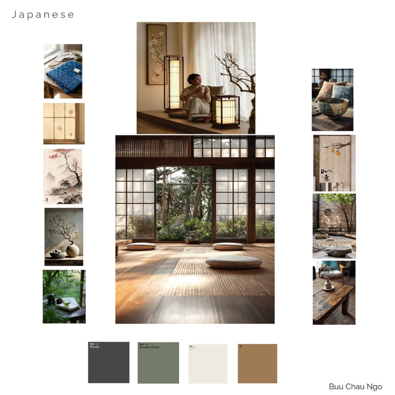 Mood board Japanese Interior Design Mood Board by Ngo