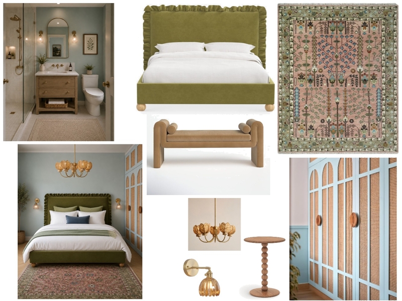 Guest bedroom and bathroom Interior Design Mood Board by svalenta