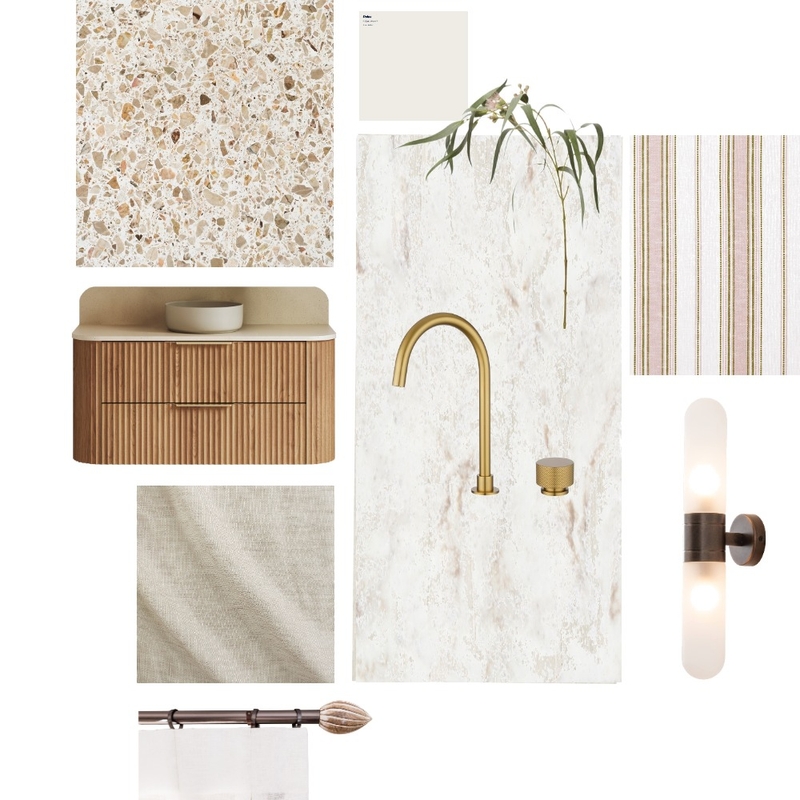 Moon Bathroom Bushed Brass Mood Board by Aquaperla on Style Sourcebook