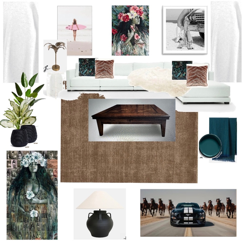 Lounge Pacifc luxe Interior Design Mood Board by Erina