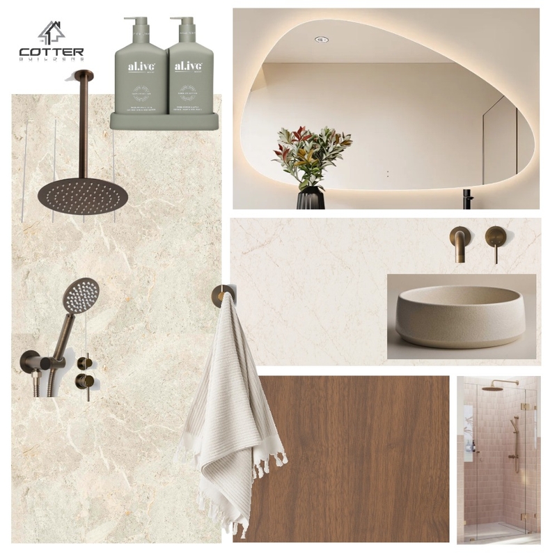Everleigh - Main Bathroom Interior Design Mood Board by Cotter Builders