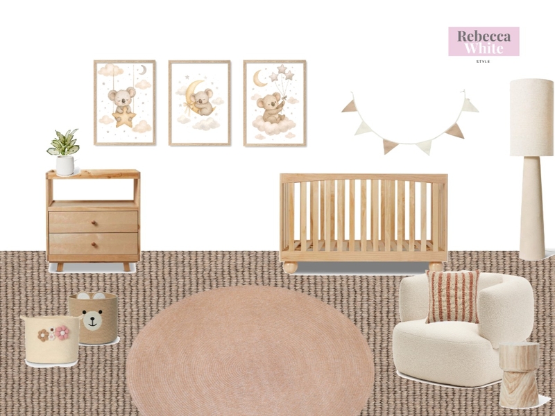 nursery baby girl Interior Design Mood Board by Rebecca White Style