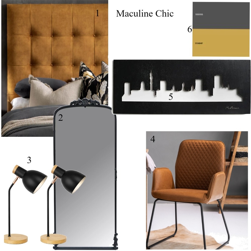 Masculine Chic Interior Design Mood Board by Fentse.masebe@gmail.com