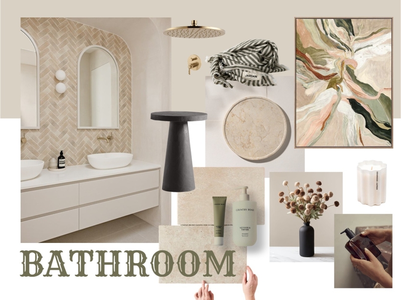 Main Bathroom Moodboard Interior Design Mood Board by olive+pine