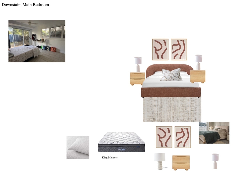 Main Bedroom Downstairs Interior Design Mood Board by IIDR Interior Design