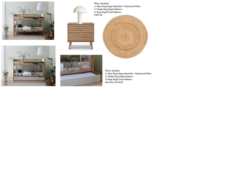 Downstairs Bunk Room Interior Design Mood Board by IIDR Interior Design